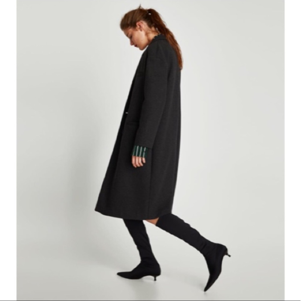 Zara sock style stretch black boots